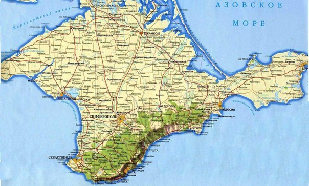 Карта Крыма 2014 г.